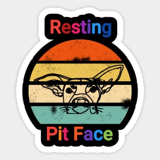 Vintage resting pit face dog Sticker